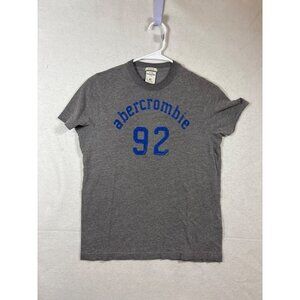 Abercrombie Kids XL Gray Muscle T-Shirt With Blue Embroidered Logo "92"